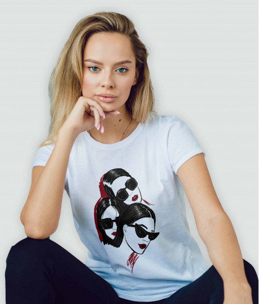 Дамска тениска с щампа Арт Girls with style